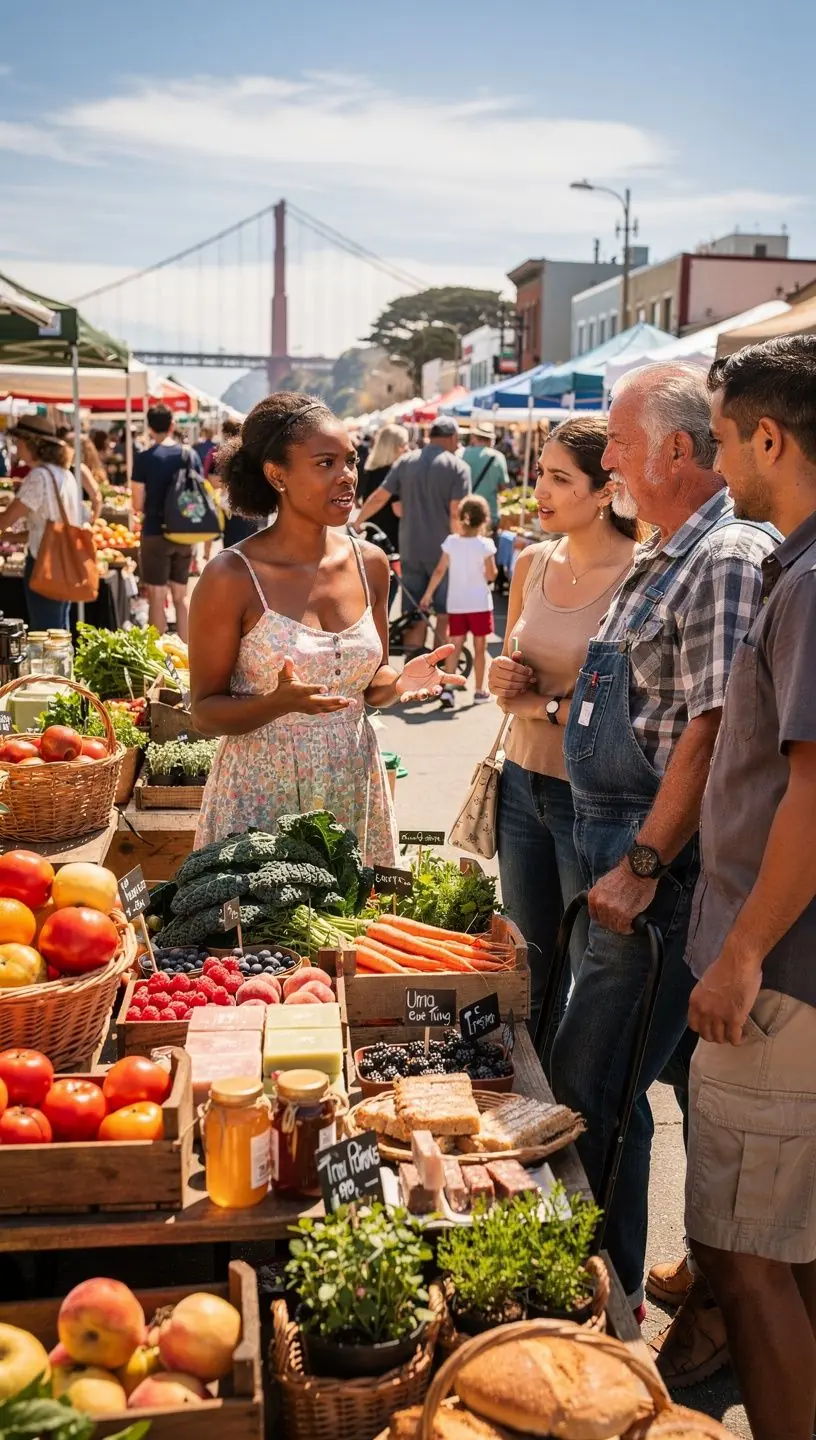 Local farmers' market hosting tips and insights.